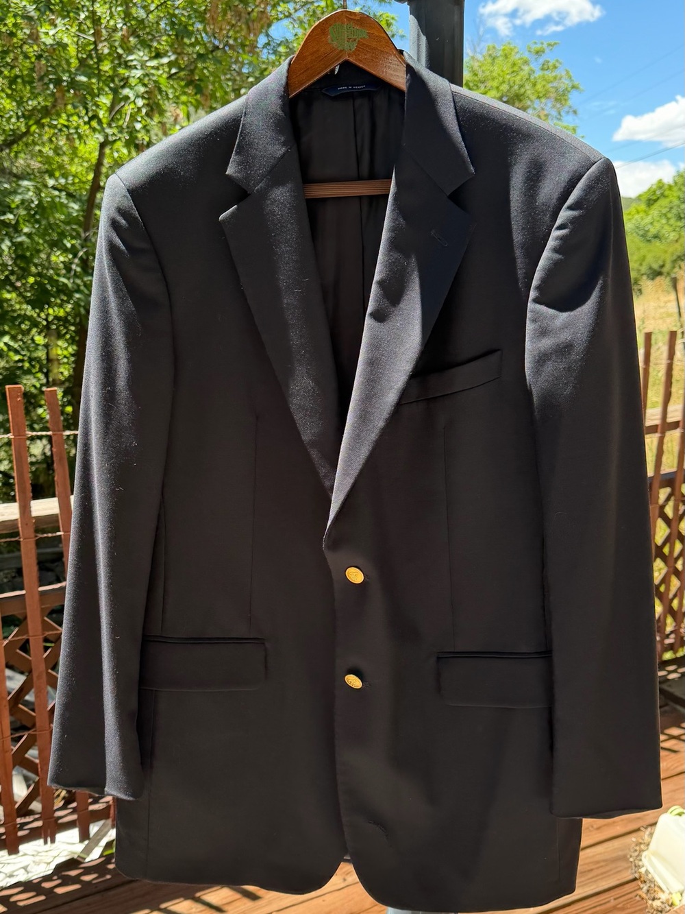 Brooks Brothers black blazer Wool Sport Coat men’s 41L classic preppy (FLAWS)
